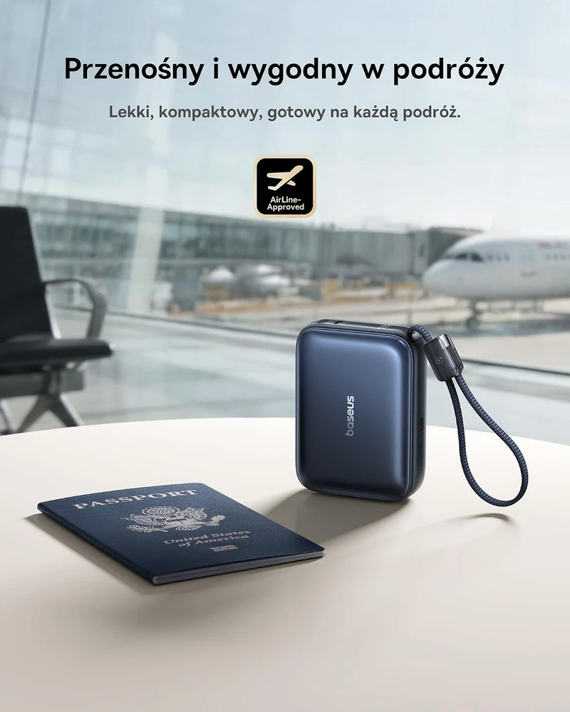 Baseus išorinė baterija AC22 Mini 20000 mAh 45 W PD su integruotu USB-C laidu E00294