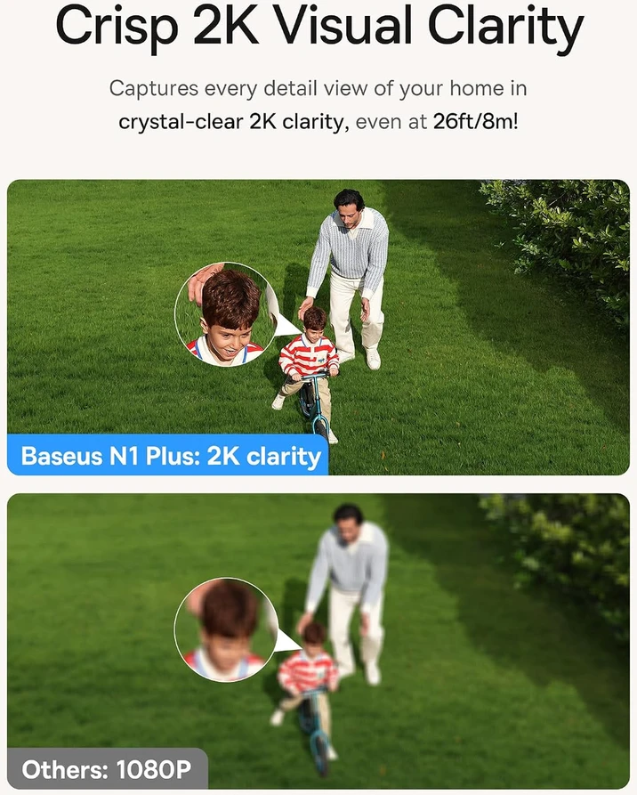 Baseus lauko belaidė stebėjimo kamera 1296p, Wi-Fi, IP67, 145° matymo kampas, N1 Plus