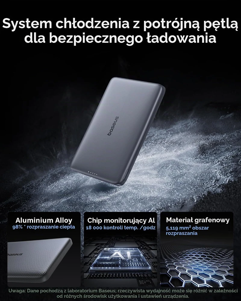 Baseus magnetinis išorinis akumuliatorius Picogo AM41 10000 mAh Qi2 15 W PPKPC-1027G