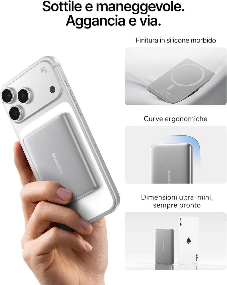Baseus PicoGo AM31 magnetinis belaidis išorinis akumuliatorius 5000 mAh 20 W E00303