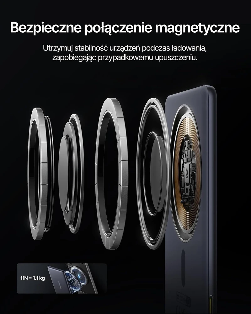 Baseus PicoGo AM31 magnetinis belaidis powerbankas 5000 mAh, 20 W, USB-C, E00303
