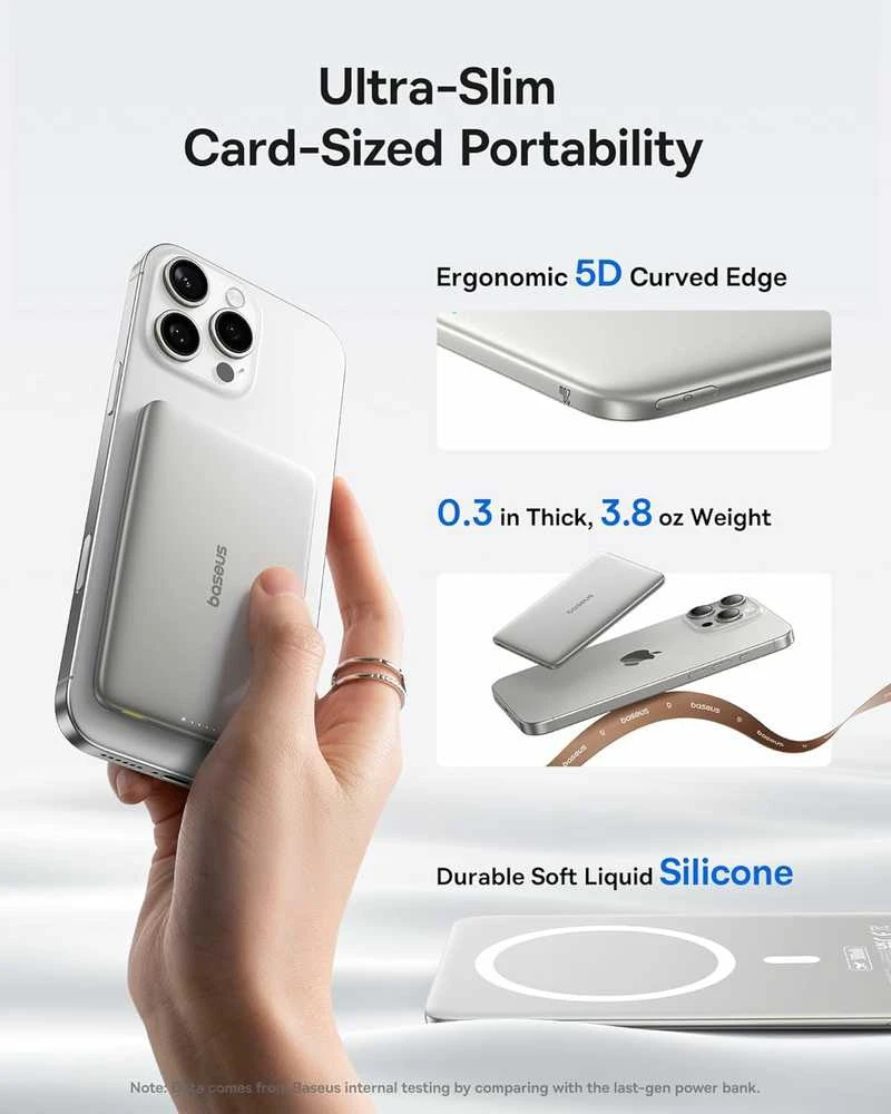 Baseus PicoGo Qi2 5000 mAh 20W juoda