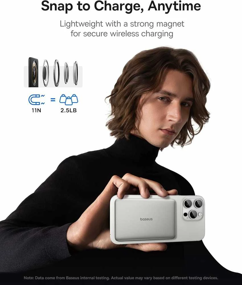 Baseus PicoGo Qi2 5000 mAh 20W juoda