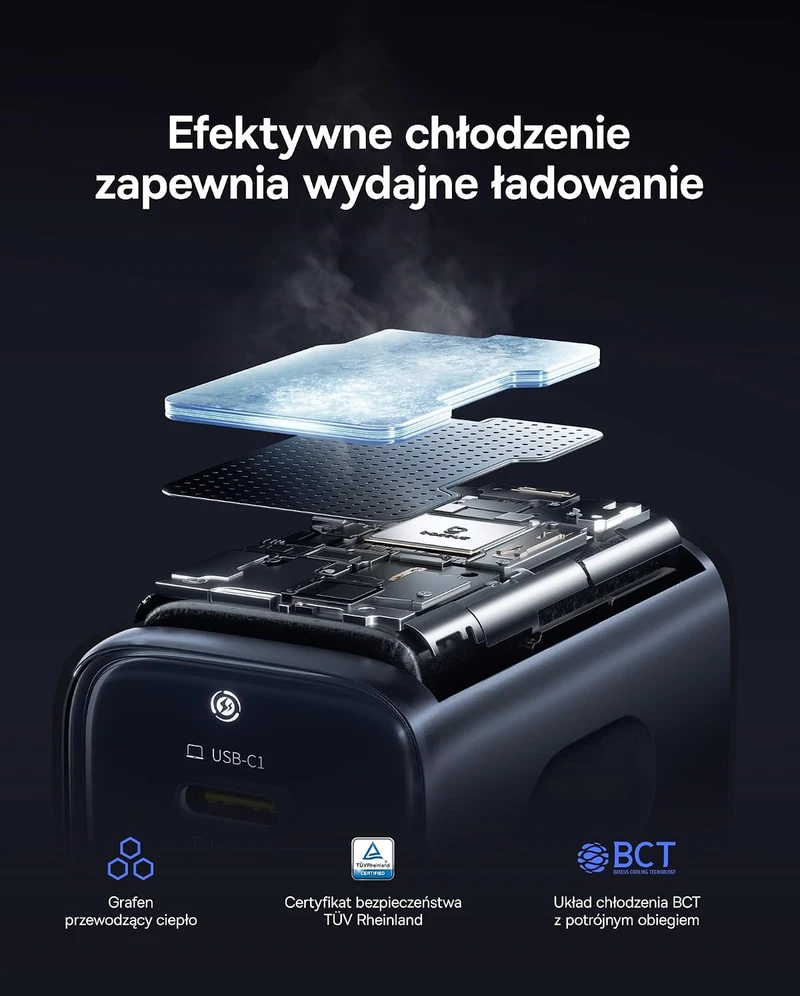 Baseus Picogo USB-C tinklo įkroviklis 67 W, 3 USB-C prievadai, PD 3.0, PPS