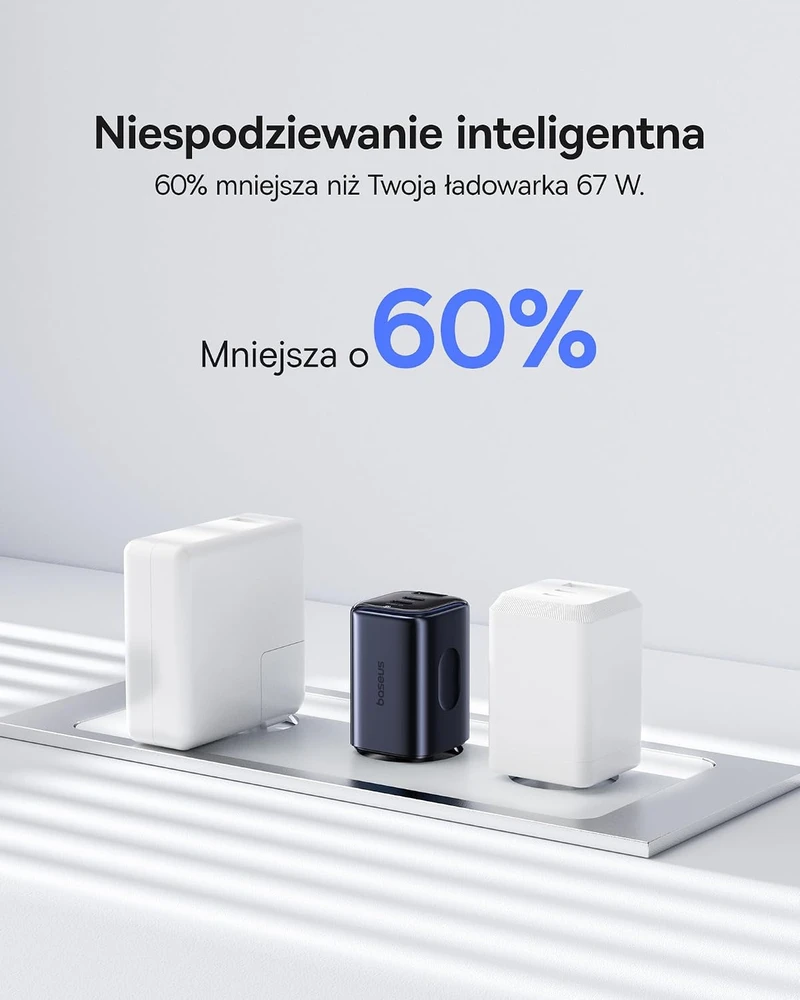 Baseus Picogo USB-C tinklo įkroviklis 67 W, 3 USB-C prievadai, PD 3.0, PPS
