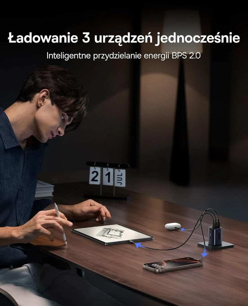 Baseus Picogo USB-C tinklo įkroviklis 67 W, 3 USB-C prievadai, PD 3.0, PPS
