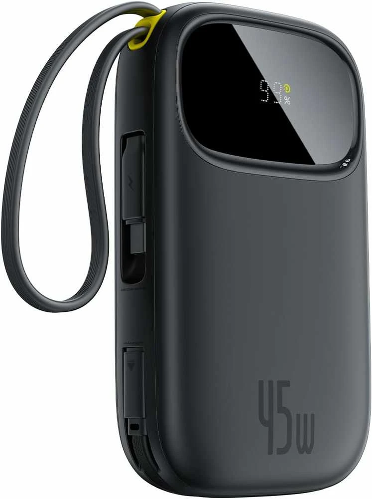 Baseus QPow3 išorinis powerbankas 20000 mAh, 45 W, su įmontuotais USB-C kabeliais