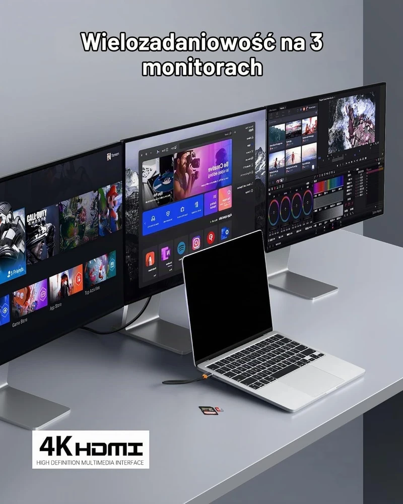 Baseus USB-C dokavimo stotelė 11 viename su 2 HDMI 4K ir 100 W PD