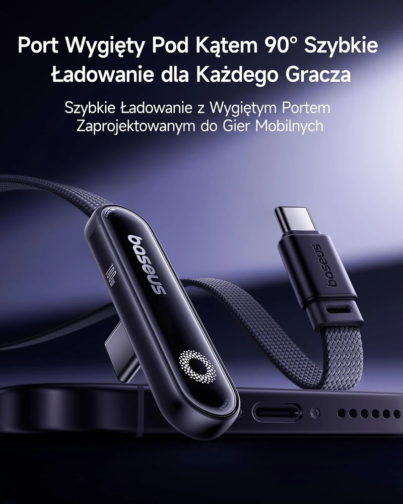 Baseus C tipo MVP 3 alkūnės formos greito įkrovimo duomenų kabelis 100 W, 480 Mbps, 1 m, Juodas (P10382500121-00)