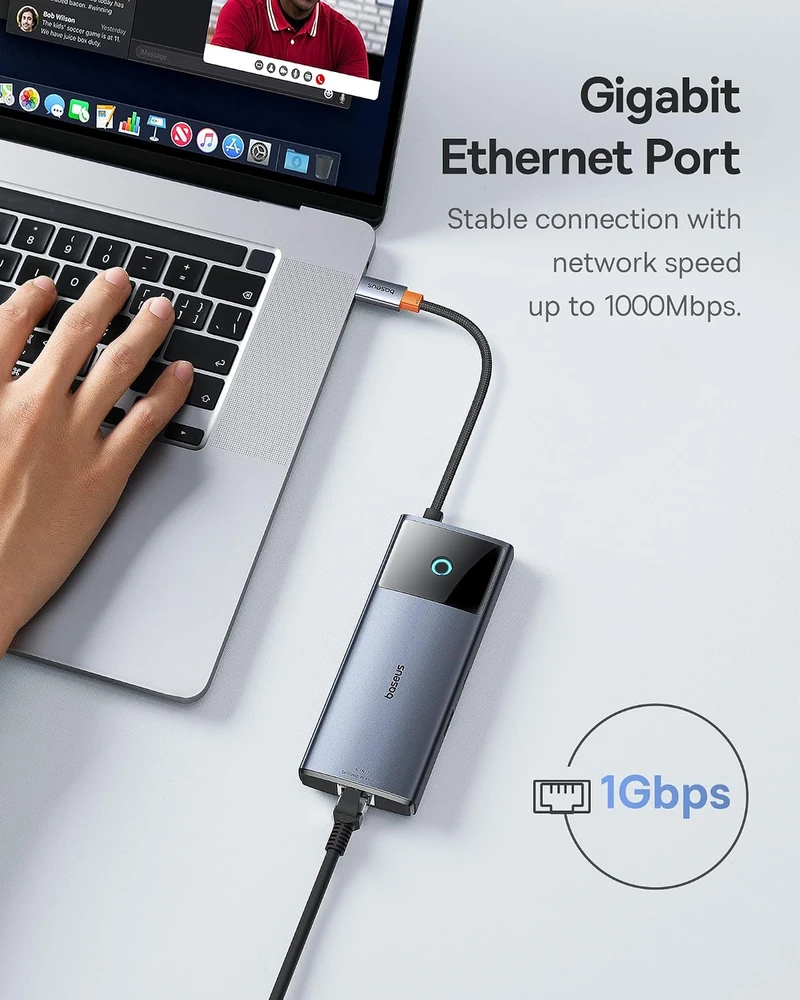 Baseus USB-C šakotuvas 6 prievadų, 10 Gb/s, HDMI, PD 100 W, 6 in 1