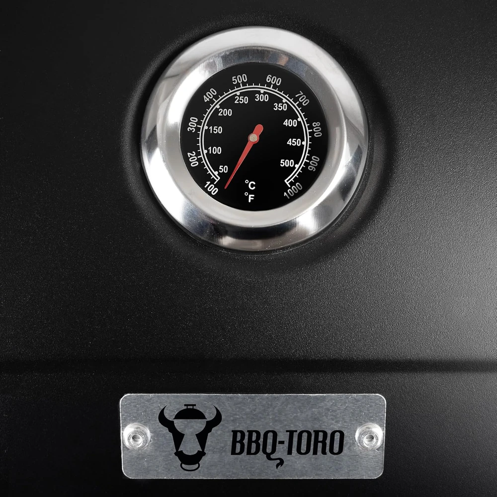 BBQ-Toro anglinė kepsninė su termometru, aukščio reguliavimu ir ratukais, XXL, BBQ15