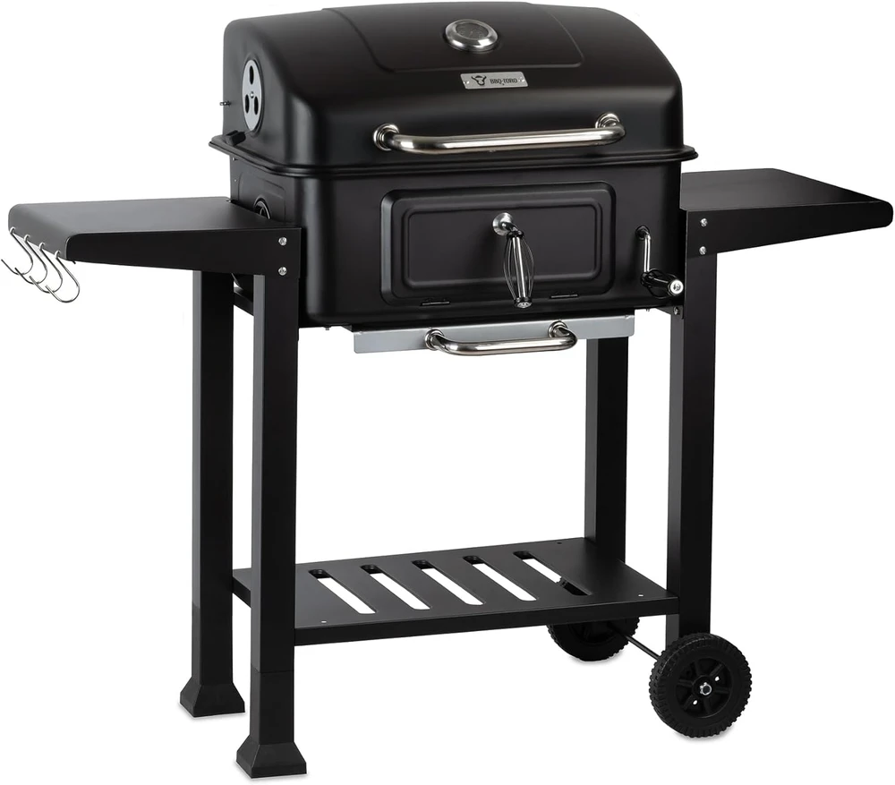 BBQ-Toro anglinė kepsninė su termometru, aukščio reguliavimu ir ratukais, XXL, BBQ15