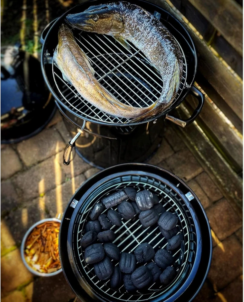 BBQ-Toro grilis ir rūkykla 2 viename, skersmuo 47 cm, reguliuojama traukos sistema, juodas, plieno, BBQ9