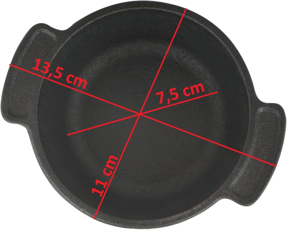 BBQ-Toro mini ketaus puodų rinkinys su dangčiais, 250 ml talpa, 6 vnt., PAN07