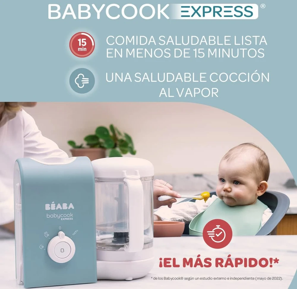 Béaba kūdikių maisto ruošimo kombainas 4 viename, garinimas, maišymas, šildymas, 1250 ml, 1400 W, 916303
