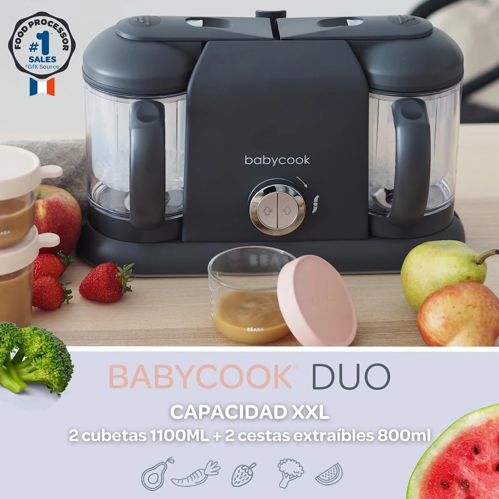 BEABA BABYCOOK PLUS TRINTUVAS-GARINTUVAS 4IN1, DARK Pilkas