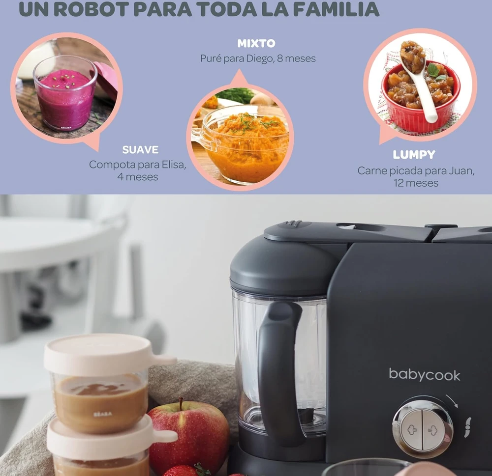 BEABA BABYCOOK PLUS TRINTUVAS-GARINTUVAS 4IN1, DARK Pilkas