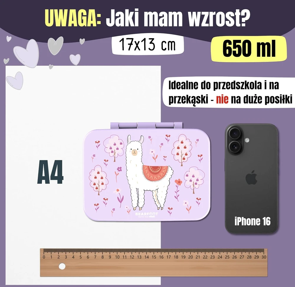 BEARFOOT vaikiška pietų dėžutė, 650 ml, COMPACT