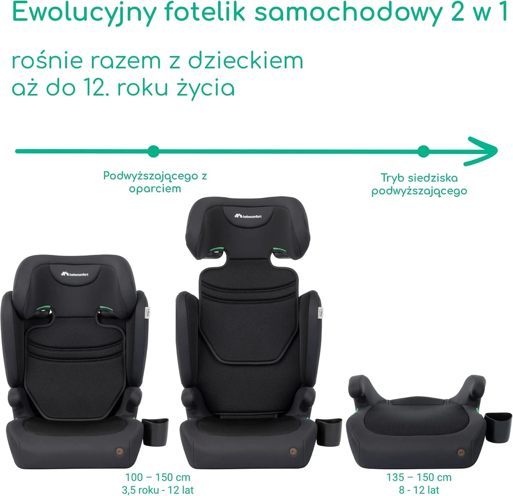 Bebe Confort Bebeconfort automobilinė kėdutė Ride 2 viename i-Size su ISOFIX, 100–150 cm, 8110764210
