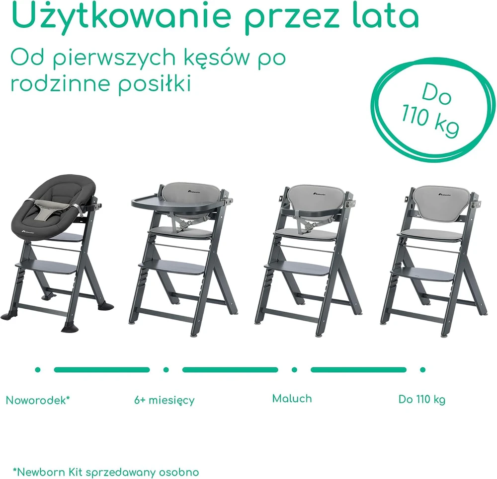 Bebe Confort Bebeconfort medinė maitinimo kėdutė Timba 2 su pagalvėle iki 110 kg, 2740440210