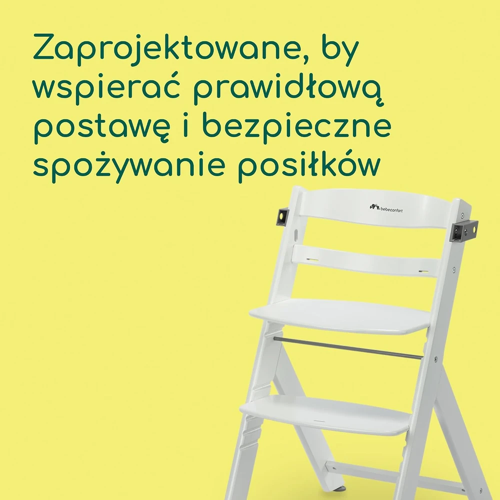 Bebe Confort Bebeconfort medinė maitinimo kėdutė Timba 2, nuo 6 mėn., iki 110 kg, balta