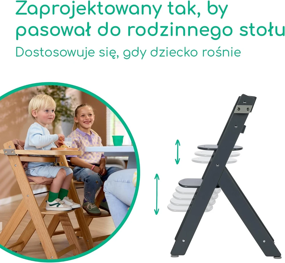 Bebe Confort Bebeconfort medinė maitinimo kėdutė Timba 2 su pagalvėle iki 110 kg, 2740440210