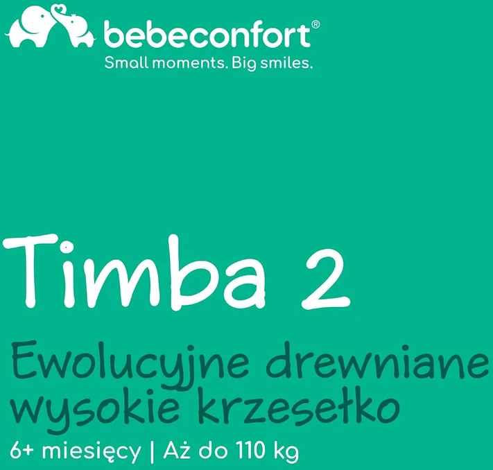 Bebe Confort Bebeconfort medinė maitinimo kėdutė Timba 2, nuo 6 mėn., iki 110 kg, balta