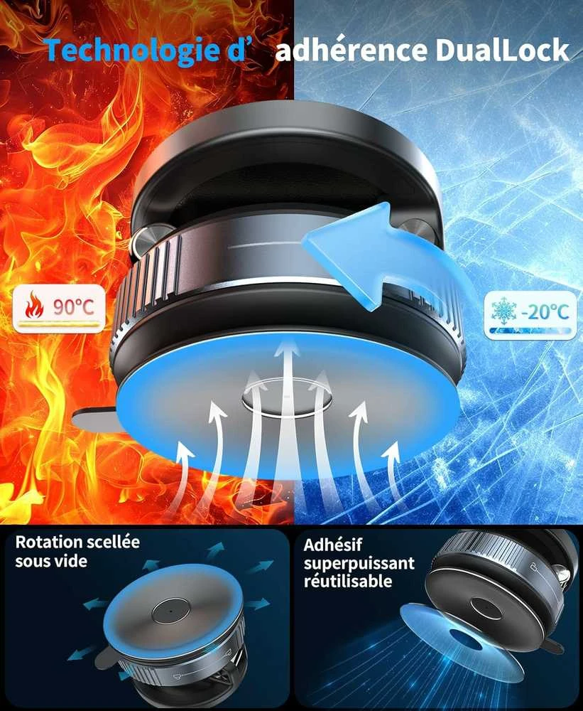 Beeasy 15 W magnetinis automobilinis laikiklis su belaidžiu MagSafe įkrovikliu, siurbtukas