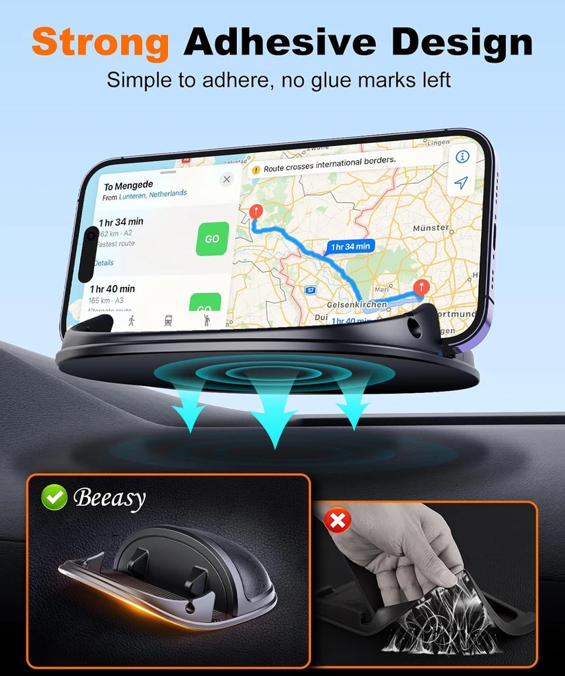 Beeasy automobilinis telefono laikiklis prietaisų skydui, silikoninis, 4.7–6,9 col., EU_B1052001