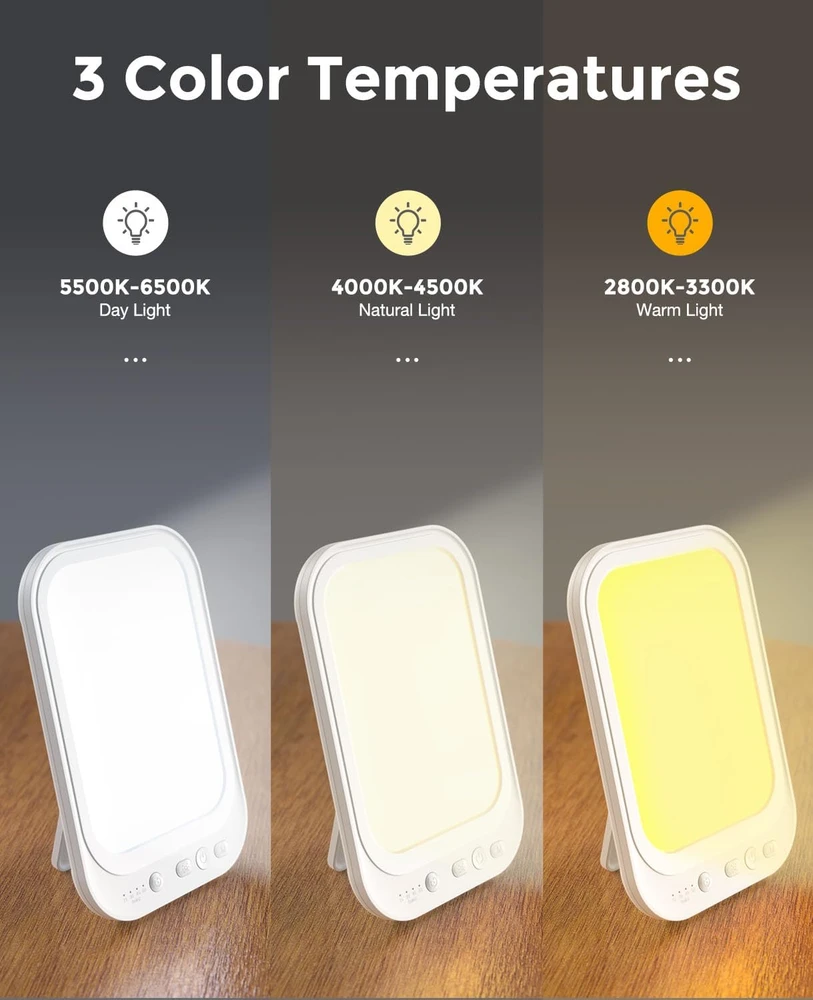 Beedove dienos šviesos terapinė LED lempa 10 000 lx su USB maitinimu