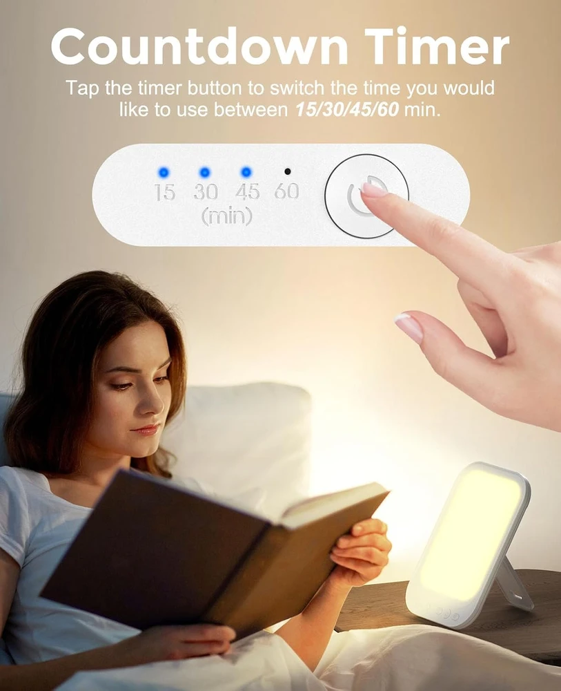 Beedove dienos šviesos terapinė LED lempa 10 000 lx su USB maitinimu
