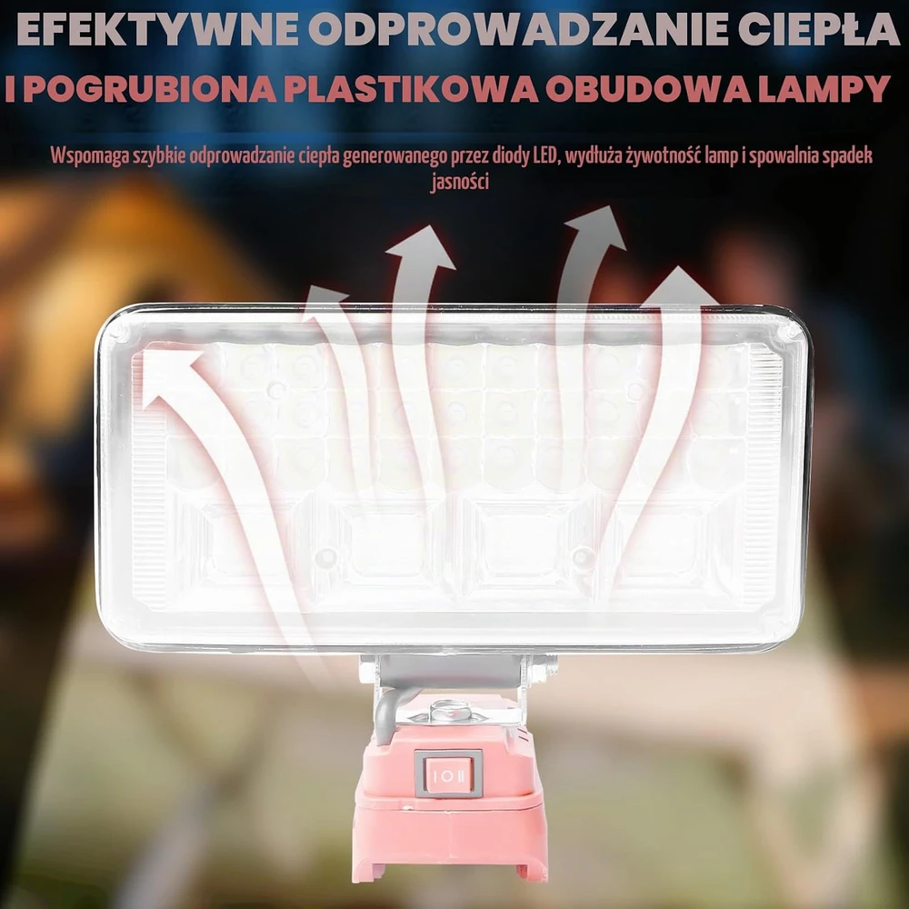Behogan akumuliatorinis LED darbo šviestuvas, suderinamas su Einhell 18 V PXC, 54 W, 5400 lm, ZL1186-Baterija lamp-hansi