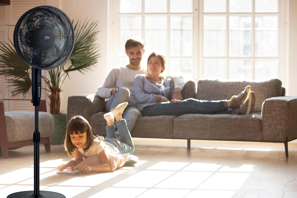 Beko grindų ventiliatorius, 50 W, reguliuojamas aukštis, 3 greičiai, EFS6700B