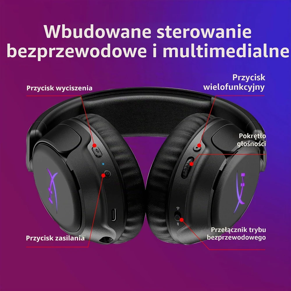 Belaidės žaidimų ausinės HyperX Cloud Flight 2 B5VC4AA, iki 100 val.