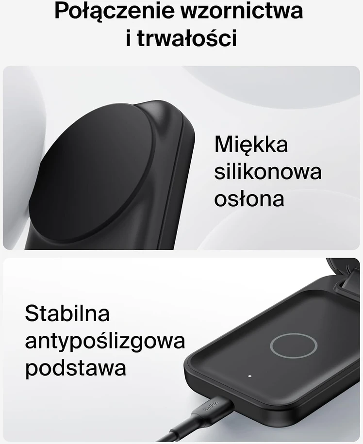 Belkin 3 viename belaidė Qi2.2 įkrovimo stotelė 25 W su MagSafe WIZ036kqBK