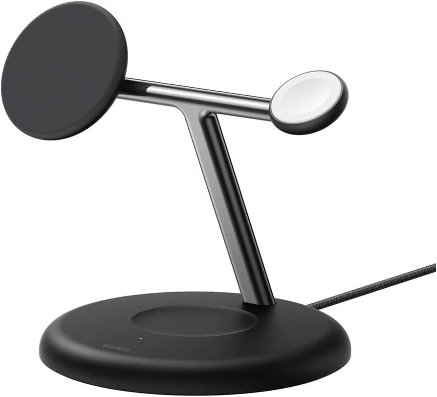 Belkin belaidė įkrovimo stotelė 3 viename su Qi2, 25 W, USB-C, WIZ050kqBK