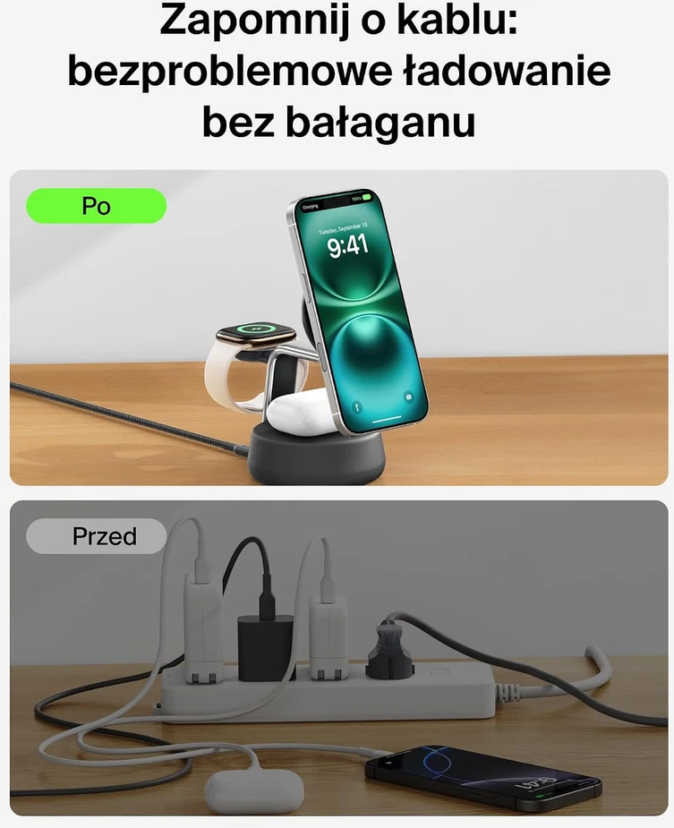 Belkin belaidė įkrovimo stotelė 3 viename 25 W Qi2.2 WIZ040kqCH