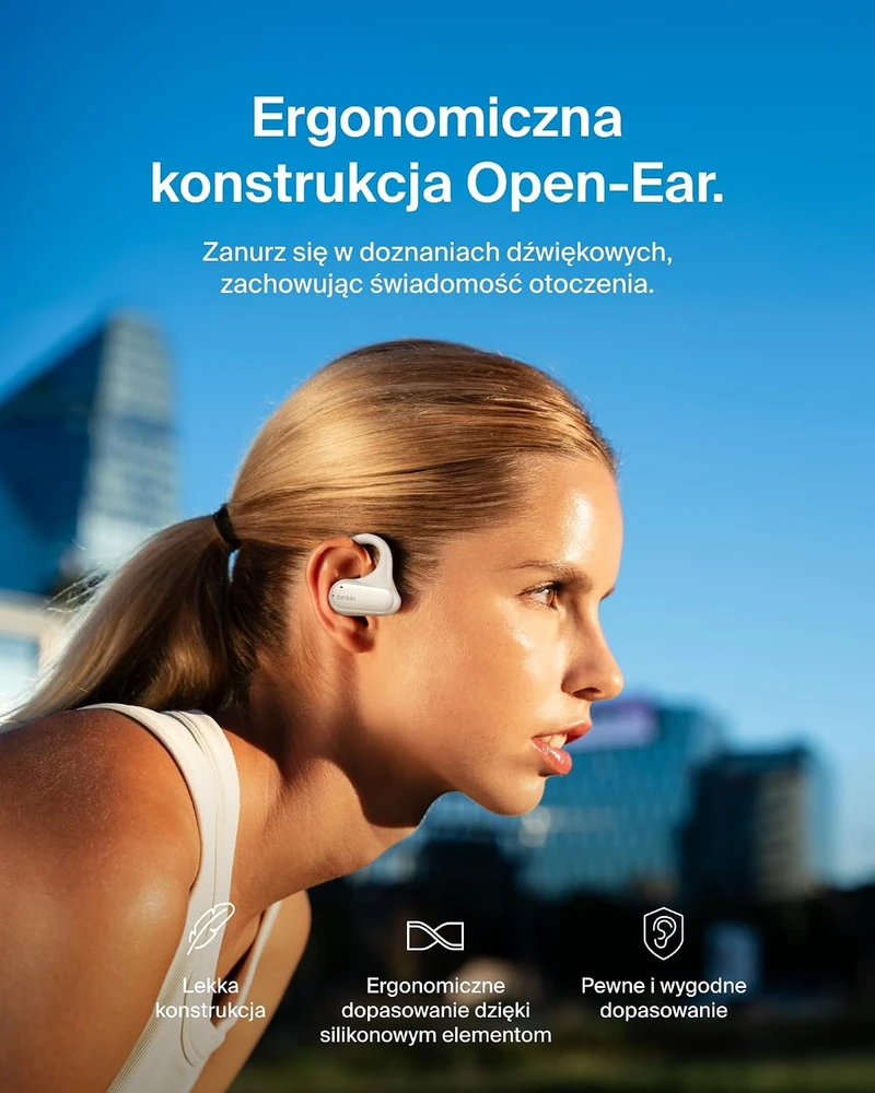 Belkin SoundForm ClearFit Ausinės True Belaidės Stereo (TWS) Ear-hook Calls/Music/Sport/Everyday Bluetooth Sand
