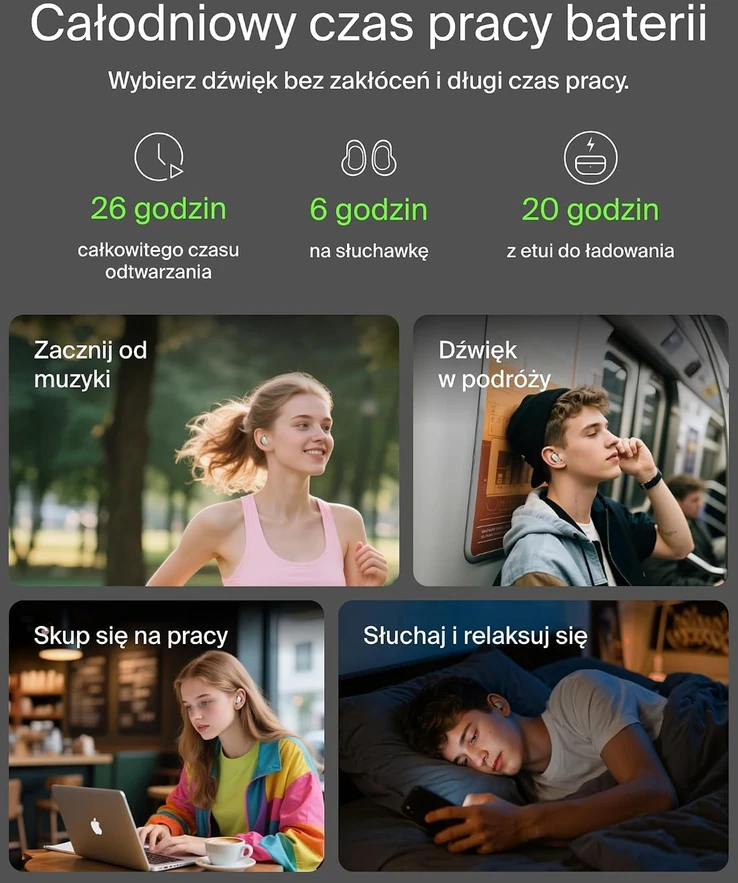 Belkin belaidės į ausis įdedamos ausinės Bluetooth 6.0, 26 h, IPX4, AUC014