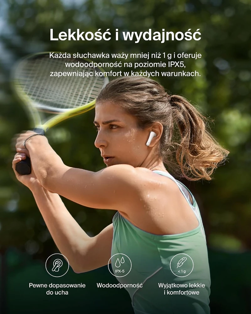 Belkin belaidės į ausis įdedamos Bluetooth ausinės su ANC, 28 val., SoundForm Rhythm
