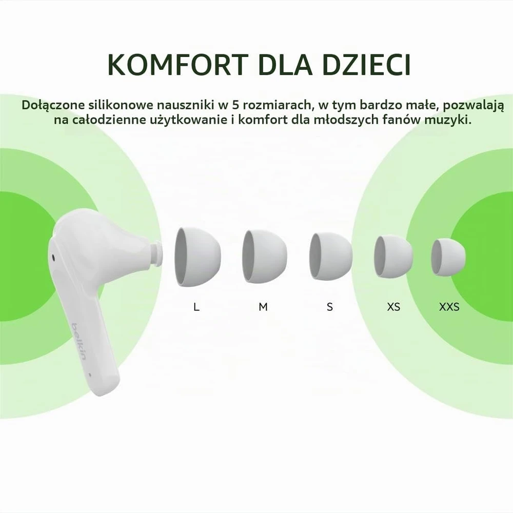 „Belkin“ – „SOUNDFORM Nano True“ belaidės ausinės vaikams