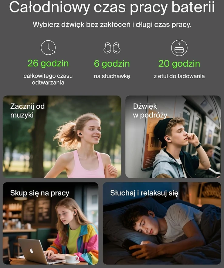 Belkin belaidės pusiau į ausį įdedamos ausinės Bluetooth 6.0, 26 h, IPX4 AUC014