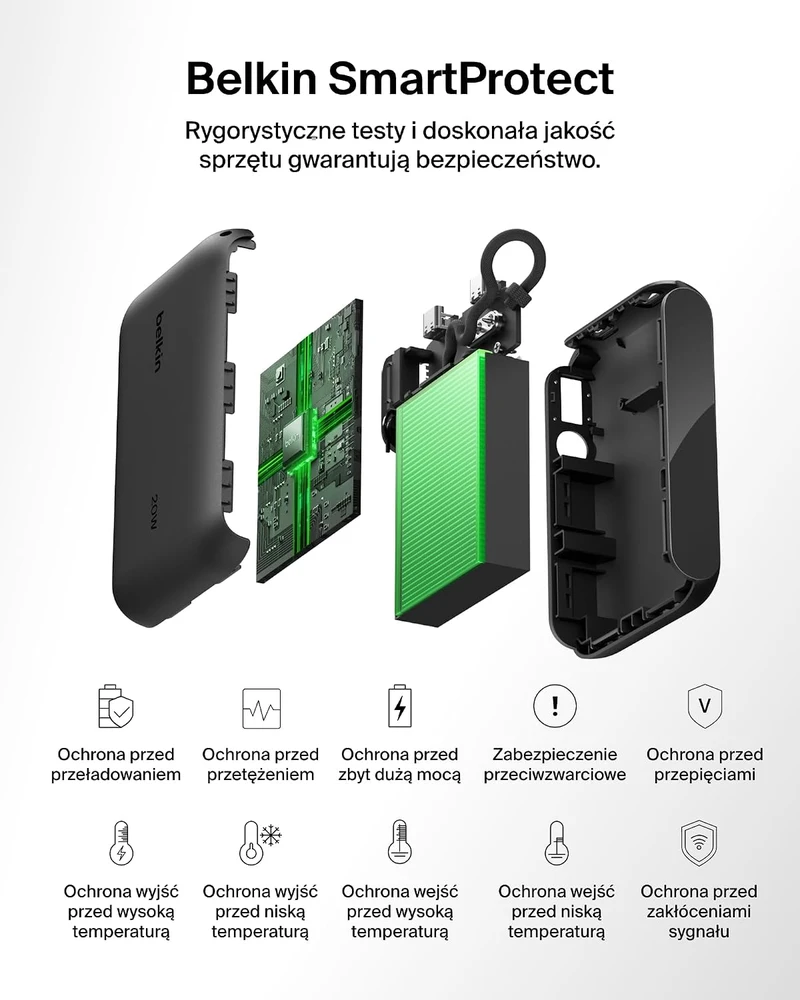 Belkin BoostCharge išorinė baterija 10000 mAh, 20 W, USB-C, su ekranu BPB027hqBK