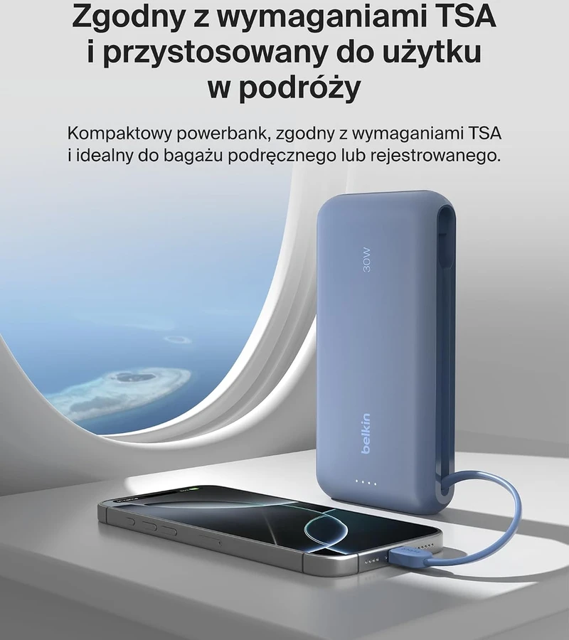 Belkin BoostCharge išorinė baterija 20000 mAh, 30 W su integruotu USB-C kabeliu BPB024hqBL