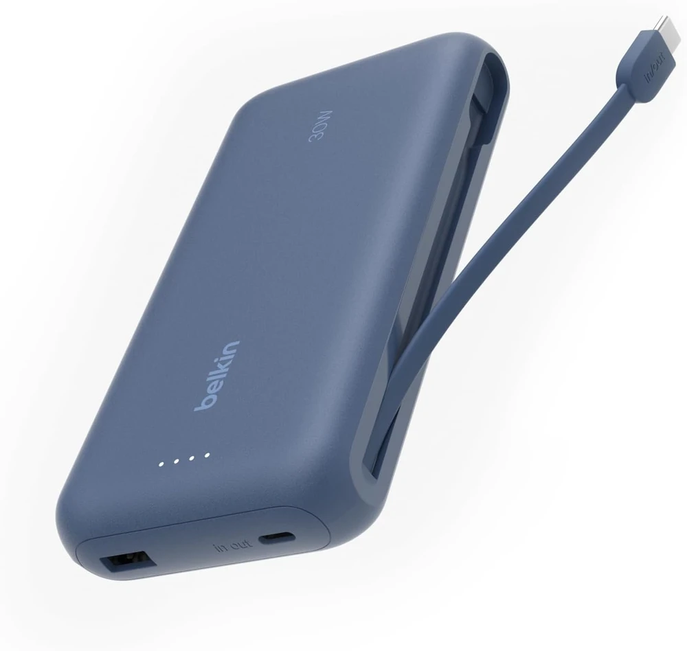 Belkin BoostCharge išorinė baterija 20000 mAh, 30 W su integruotu USB-C kabeliu BPB024hqBL