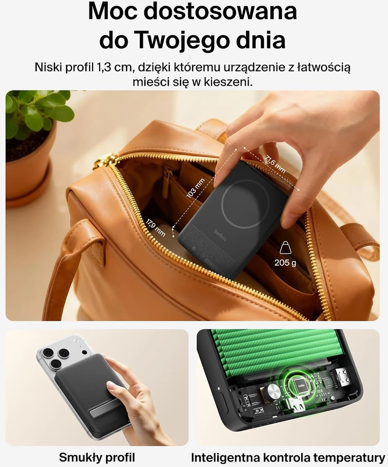 Belkin BoostCharge magnetinis belaidis išorinis akumuliatorius 10000 mAh Qi2 15 W BPD016hqBK