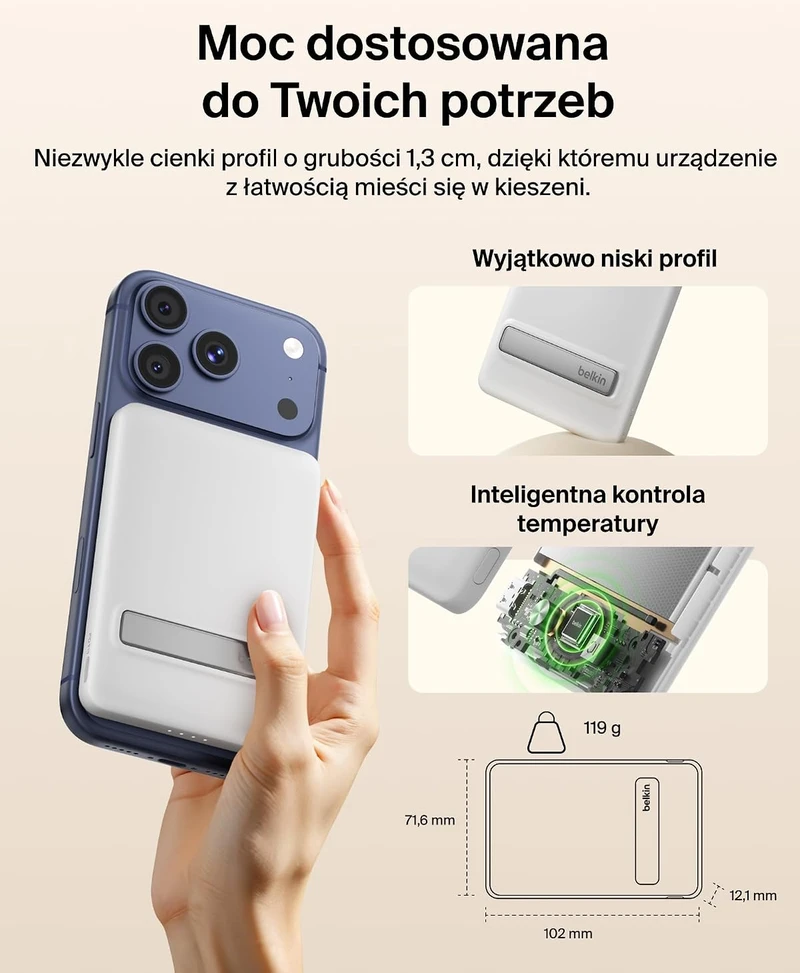 Belkin BoostCharge magnetinis belaidis powerbankas 5000 mAh, 15 W, Qi2, BPD011hqWH