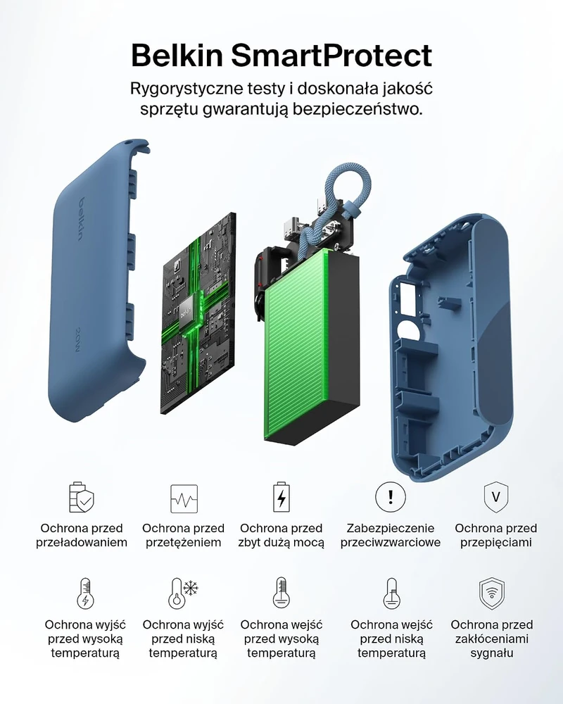 Belkin BoostCharge Powerbank 10000 mAh, 20 W, 2 USB-C jungtys, ekranas, BPB027hqBL
