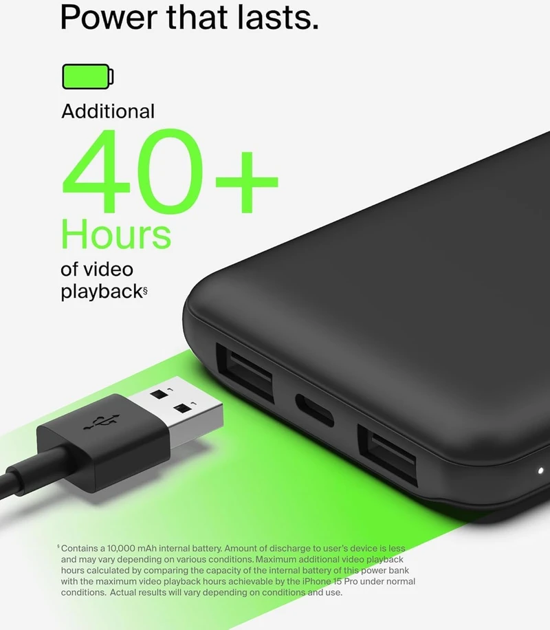 Išorinė baterija - Belkin 10000mAh juoda