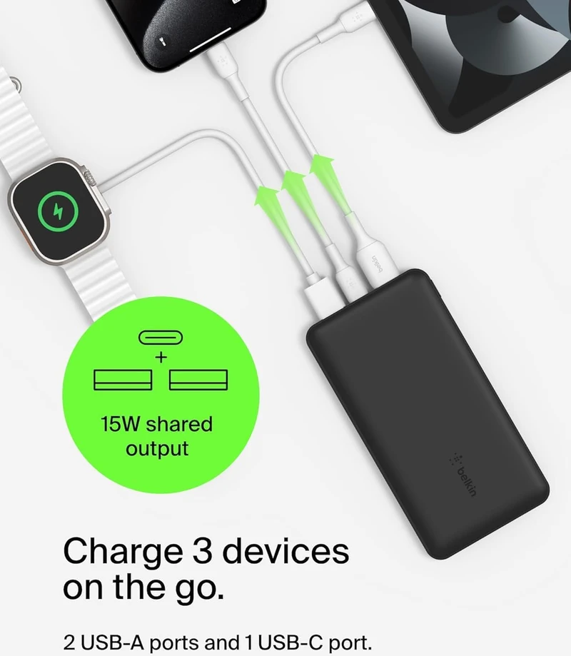 Išorinė baterija - Belkin 10000mAh juoda